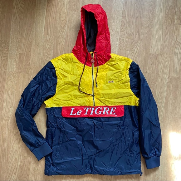 Le TIGRE ½ zip pullover windbreaker jacket Large Retro - Picture 3 of 9